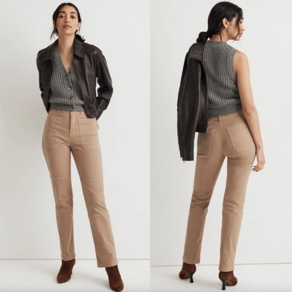 Madewell The '90s Straight Utility Pant Garment-Dyed Canvas in Dark Rope Size 28